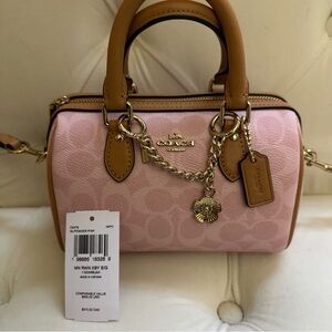 Coach Light Pink and Tan Mini Bag